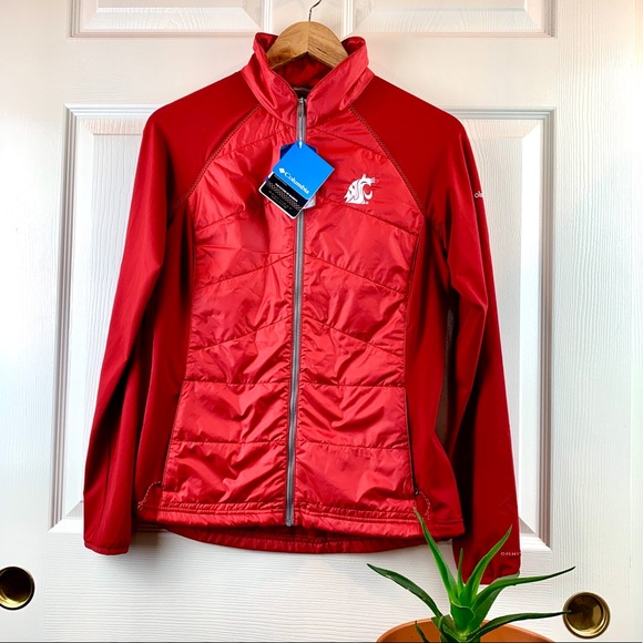 Columbia Jackets & Blazers - NWT Columbia WSU Mach 38 hybrid jacket, red, sz M